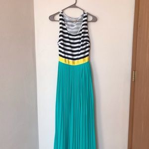 Stripe top turquoise bottom maxi dress